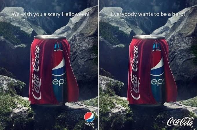 Pepsi and Coca-Cola trading Halloween ads