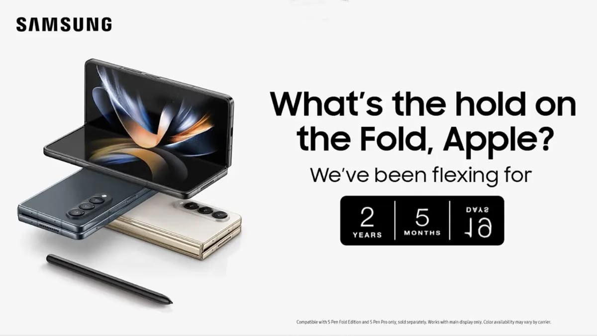 Samsung ad claiming superior foldable technology over Apple